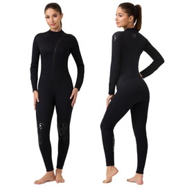 XUKER Wetsuit Women 3mm, Neoprene Wet Suits for Women in Cold Water Front Zip Full Body Long Sleeve Diving Suit for Snorkeling Surfing Swimming Kayaking Canoeing