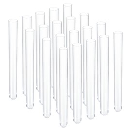 PATIKIL 13ml Plastic Test Tubes, 20Pcs 150x15mm Tubes for Scientific Experiments Party Decoration Candy Bead Storage Bath Salt Lab Use, Clear
