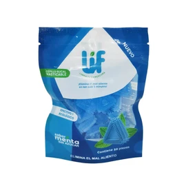LIF - Cepillo Bucal Masticable Sabor Menta Pouch Resellable 4Pack de 30 pzas c/u (120 total)