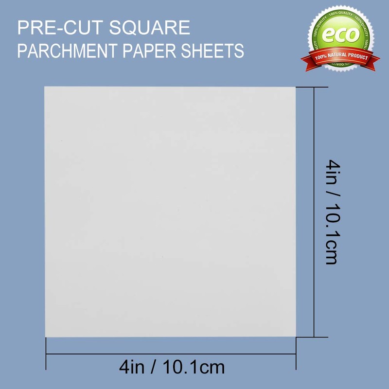 Parchment Paper Squares, 4x4 Inch, Set of 300, Small Hamburger