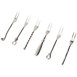 Jean Dubost Crations - 96003 - Forged Two-Pronged Forks - Box of 6 Cocktail Forks