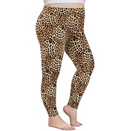RITERA Plus Size Leggings for Women Leopard Stretchy Casual Tights Long Pants Oversized Basic Workout Fleece Legging Xl-5Xl