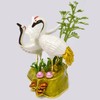 Feng Shui Statue Pair of Crane with Peaches & Bamboo