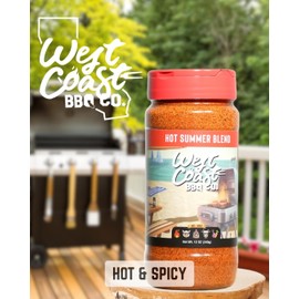 West Coast BBQ Hot Summer Blend, Spicy Barbecue Seasoning Rub, Fiery Flavor, 12 oz.