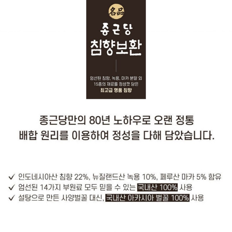 [Highest quality] Chong Kun Dang luxury agarwood 30 pills agarwood