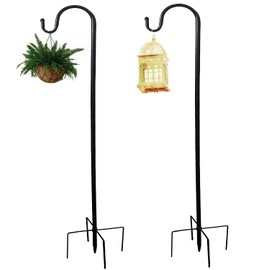 Garden Shepherd Hooks, XVZ 2 Pieces 96 cm Shepherds Hooks, Metal Garden Stake with Hook, for Hanging Basket, Holder, Bird House, Flower Pots, Lanterns, Garden Lights, Wedding Decor (Black)