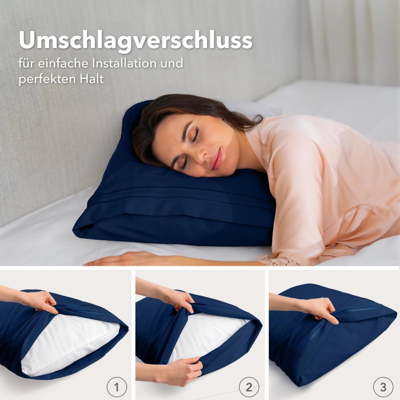 DREAMZIE Cushion Cover, 80 x 80 cm, Dark Blue, Set