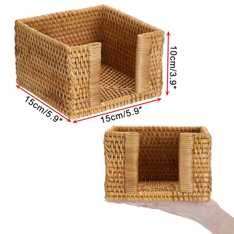 Sumnacon Napkin Holder,Square Rattan Napkin Holder Table Wicker Countertop,Cocktail Napkin