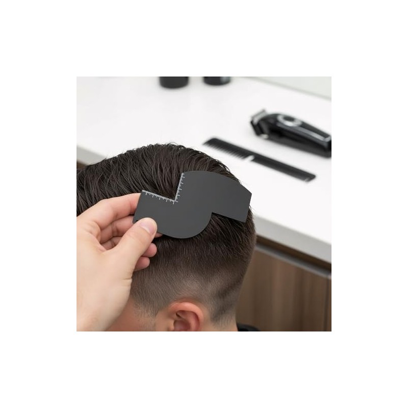 4pcs Barber Enhancement Cards with Measurement Indicators,Beard Shaper,Shaping Templates for