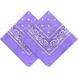 ZENO Lavender Bandana – 100% Cotton & Natural Fibers – Lavender Bandana Scarf w/No Polyester – Premium Quality – Soft, Durable & Machine Washable – For Men & Women – Unisex & Kids - 2 Pack