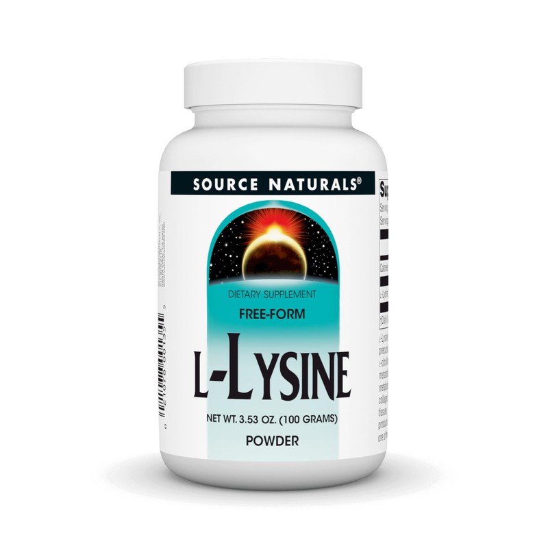 Source Naturals L-Lysine Free Form Powder -Amino Acid Supplement Supports