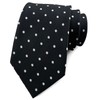 Elfeves Men's Big Boys Repp Black Silk Tie Small Pin