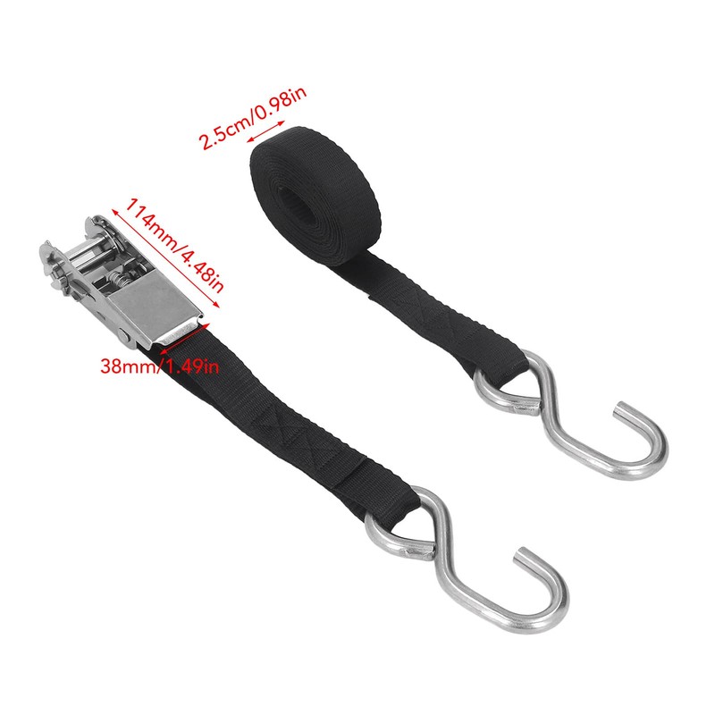 2pcs Stainless Steel Ratchet Straps,Heavy Duty Ratchet Hook with Ratchet