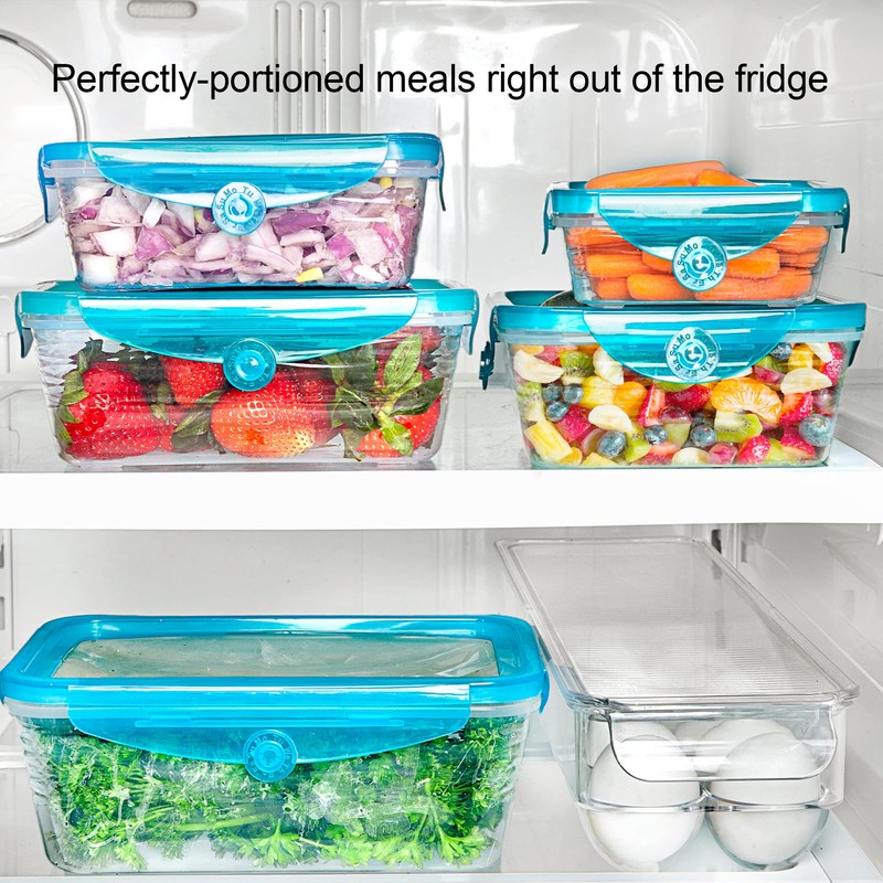 Stretch and Fresh Leak-Proof Food Container Set Stackable, BPA-Free Silicone