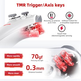 BEITONG KP20 Multiplatform intelligent Wireless Controller- TMR Joysticks& 3-Model Hall Triggers,1000Hz Report Rate Gaming Controller compatible for Switch/PC/iOS/Android/Steam With Charging Tower