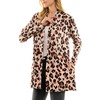 Women's Casual Lightweight Open Front Cardigans Thin Pink Leopard Animal