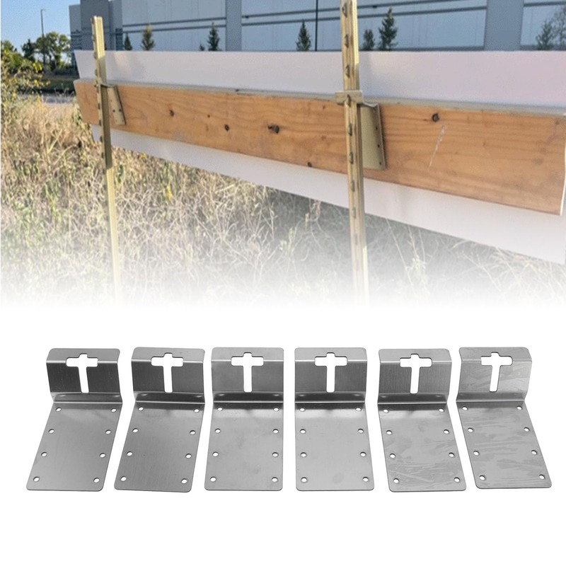 6PCS T Post Bracket, Carbon Steel Vertical Mounting Corner Brace