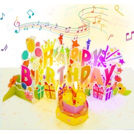 NOTEZMATE Happy Birthday Cards,SOUND Pop up Happy Birthday Card Birthday Gifts for Mom,Women, Men, Kids, Dad, Father, Wife Teacher Thank You Card With Envelopes