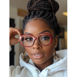 VISOONE Stylish Oversize Trendy Blue Light Blocking Glasses TR90 with Anti Computer Glare for Women Men LAVINIA