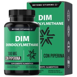 Beyond Vitamins | DIM Suplemento 300 mg | Diindolilmetano avanzado + Piperina al 95% | Cápsulas vegetales VCaps | 2 meses