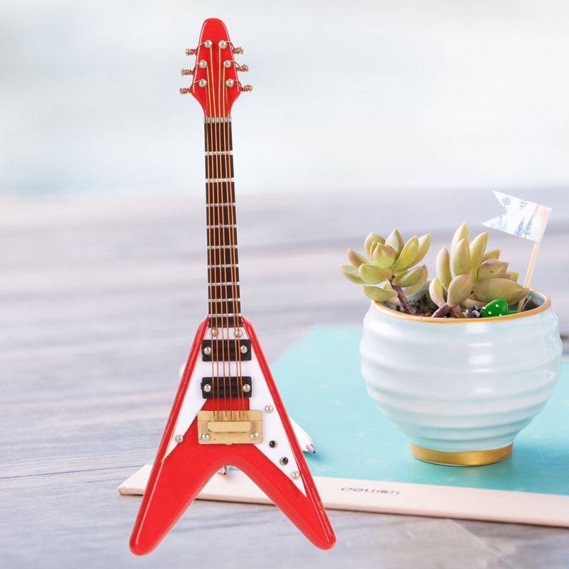 Guitar Brooch Pin Simulation Innovative Hand Crafted Red V Mini