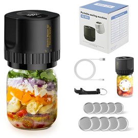 Mason Jar Vacuum Sealer Kit,Upgrade Electric Jar Vacuum Sealer Kit for Mason Jars with Wide and Regular Mouth Lids (80S)