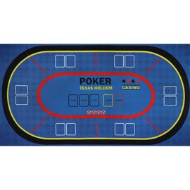 Mondo Tessuti - Play Mat - Texas Hold'em Poker Black Jack Roulette - High Quality Made in Italy (Poker Blue)
