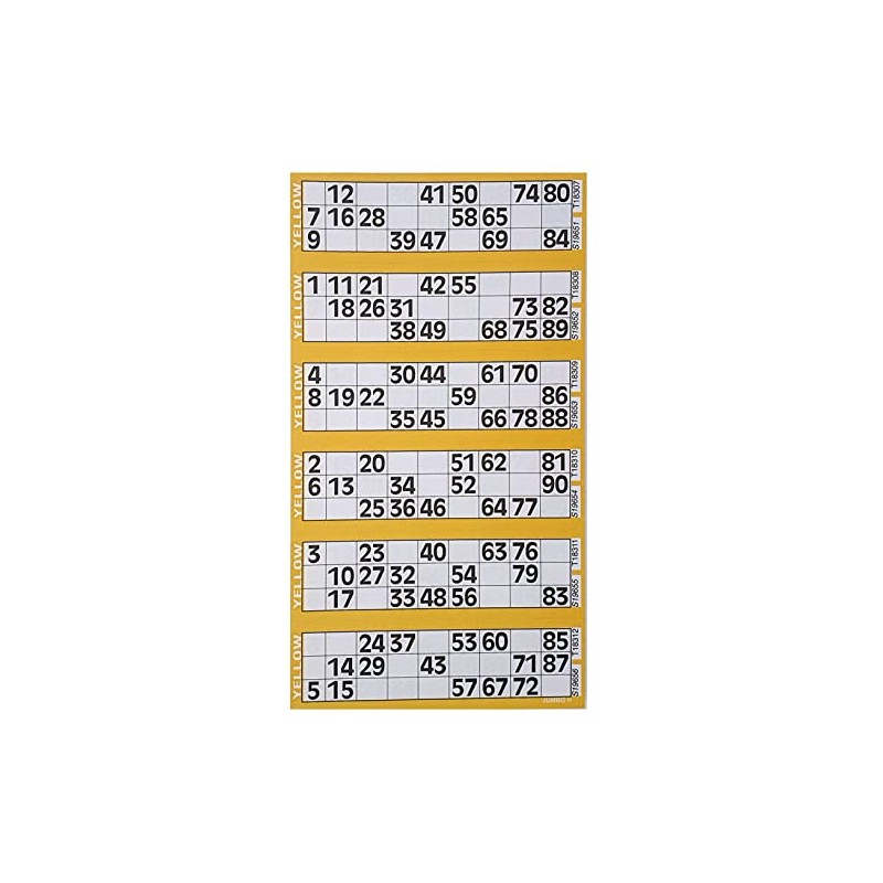 Bingosupermarket Bingo Tickets 600 Pad 6 To a Sheet 1-90