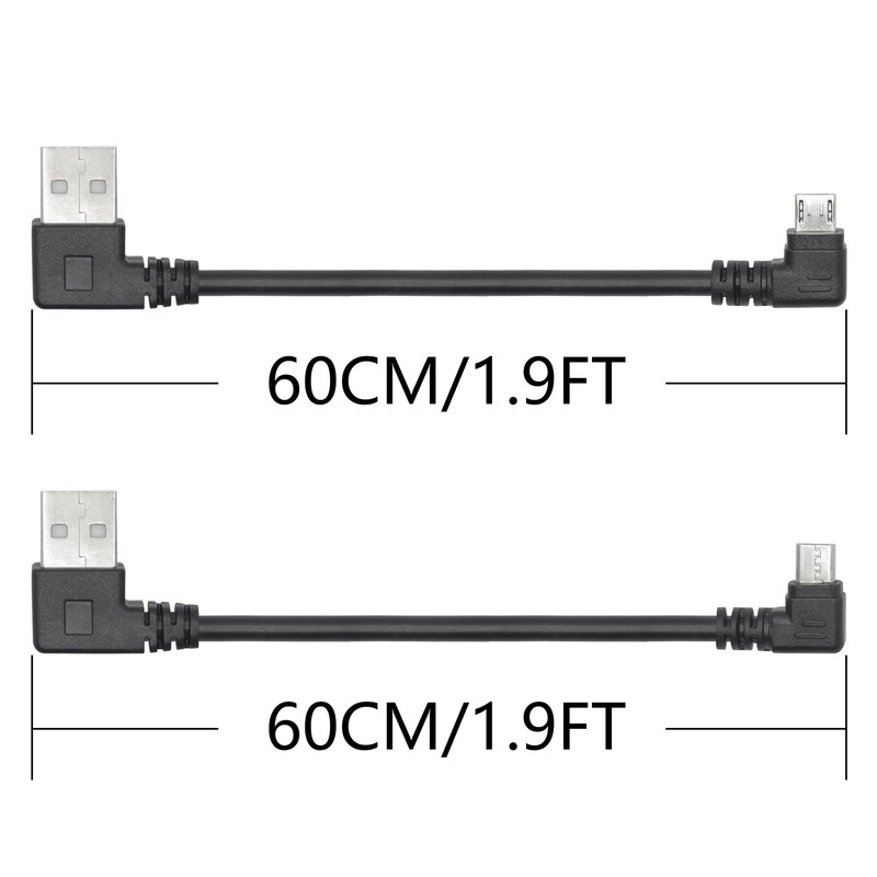 Micro USB Power Data Cable Cable 60CM, 90 Degree USB