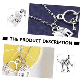 jojofuny House Pendant Necklace Sweater Chain Alloy Necklace Keychain Women Elegant Jewelry