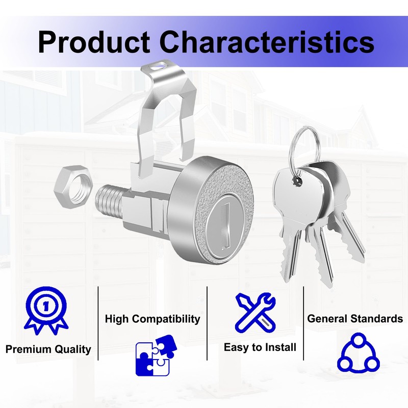 1 Pack Mailbox Lock with Key, Mailbox Lock Replacement for