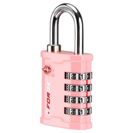 FORGE 4 Digit 17067 TSA Approved Combination Lock, Great for Tool Box and Case Lock, Combination Padlock for Travel, Pink 1 Lock.