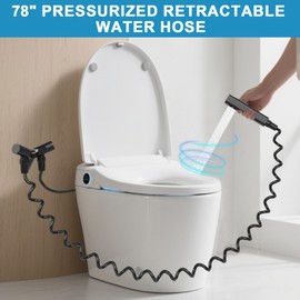 M METERXITY Handheld Bidet Sprayer, 1-In-2-Out Bidet Attachment for Toilet, Pressurized Toilet Faucet Sprayer Kit for Bathing Pets and Female Wash [Black]