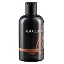 Bodhi® Massageöl Orange und Ingwer 250 ml - mit ätherischen Ölen, für muskelentspannung wärmend, mit Kokos- und Reisöl, Vegan & 100% natürlich