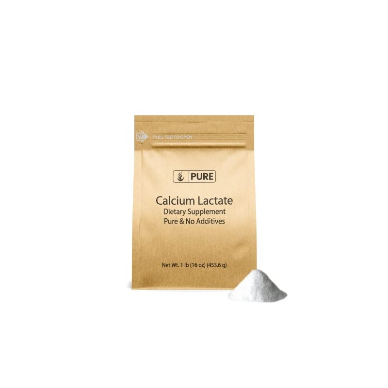 Pure Original Ingredients Calcium Lactate (1lb) Calcium Supplement, Electrolyte, Non-GMO