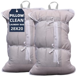 Mesh Laundry Bags Clean for Pillows Pack of 2 (28 x 20 Inches) Overcoat Smaller Comforters Blankets Washable Rugs for Washing Machine
