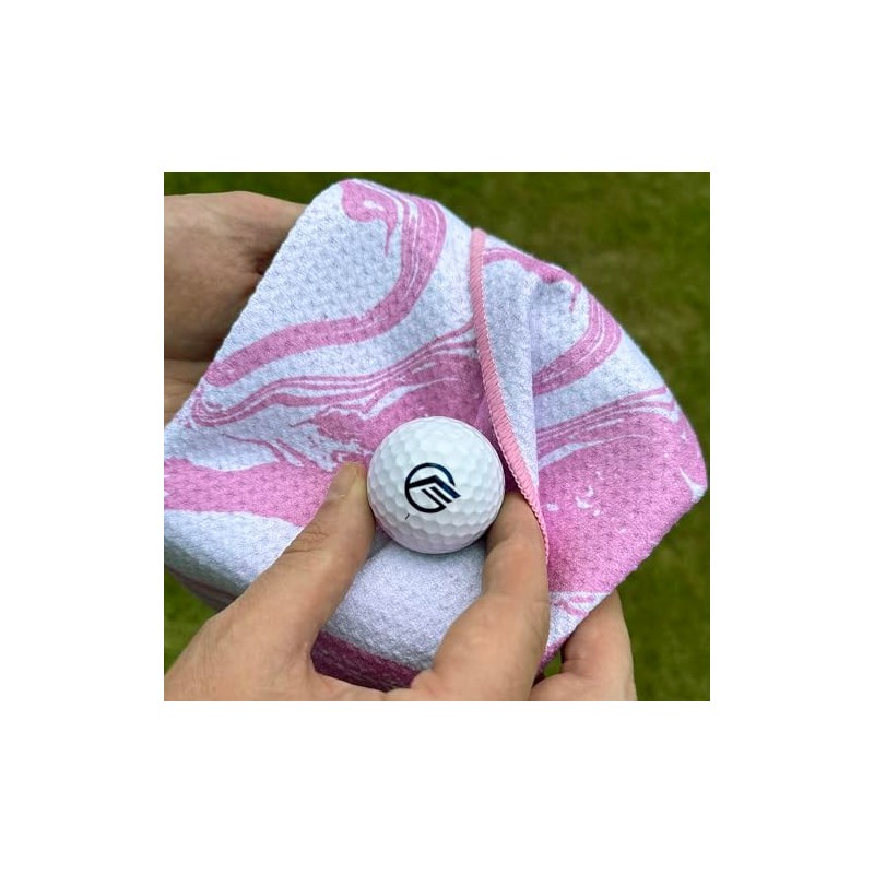 Marble patterned Golf Towel with Carabiner Clip, 50 x 30