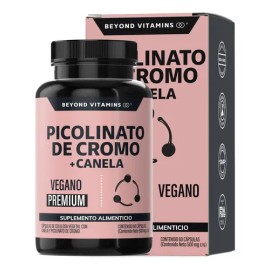 Picolinato Cromo Premium Con Canela - Tecnología De Cápsulas Veganas Vcaps - Vitaminas Mujer / Hombre - 1 Cápsula Diaria (60 Cápsulas)