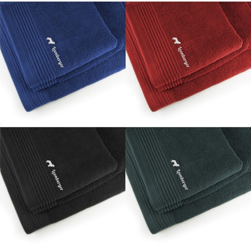 siviwonder Leonberger Deluxe Embroidered Paw Print Towel Black