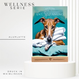 siviwonder Dog Sign Whippet Relaxation Dog Sign Decorative Bathroom Wooden Stand Greyhound