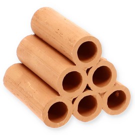 GarPet Aquarium Decoration Pyramid 6 Shrimp Tubes Aquarium Decoration Shrimp Cave Crab Cave Catfish Tube Spawning Tube Ceramic Clay Terracotta