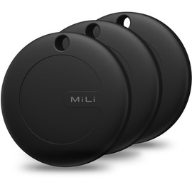 MiLi MiTag Schlüsselfinder für Apple Wo ist? APP (iOS NUR), Key Finder, Bluetooth Smart Tracker Tag für Gepäck/Korrer/Taschen, IP67 Wasserdicht, Auswechselbare Akku, 3er Pack