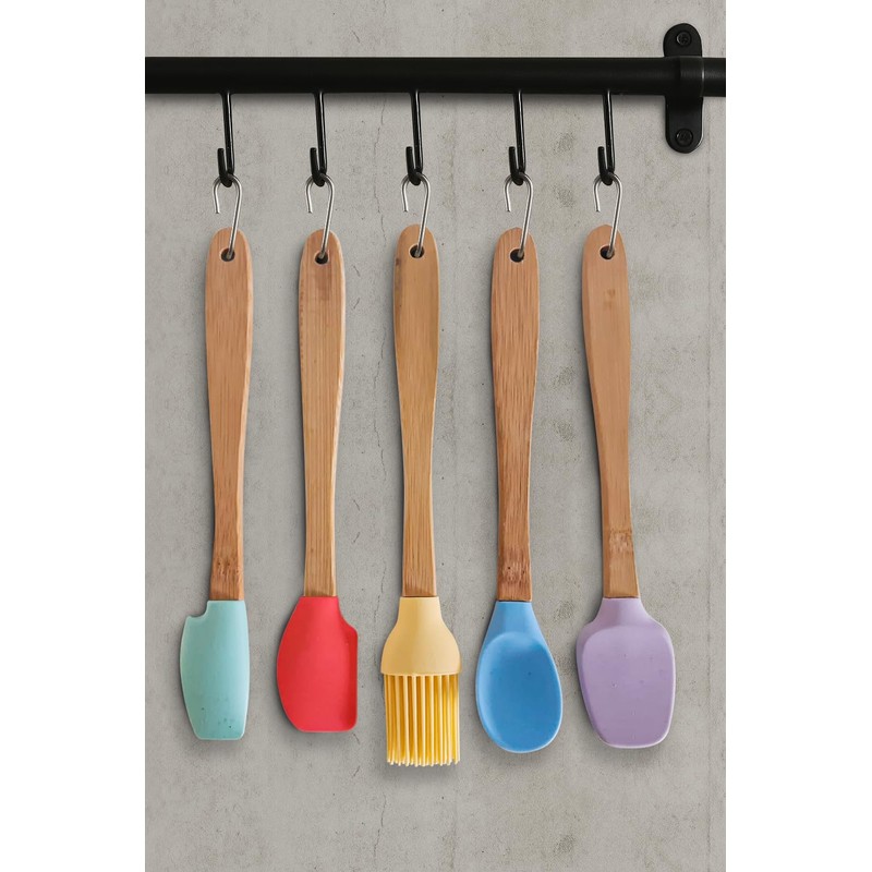 5 teiliges Bunt Küchen Utensilien mini Set Silikon Spatel und