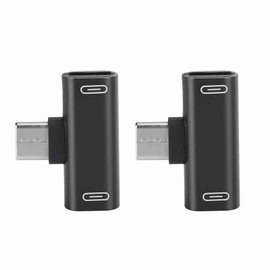 2PCS Type-C USB-C Splitter Audio Charger, Dual USB C Headphone Charger Adapter Type C Splitter for Charging Type-C 1 to 2 Adapter(Black)