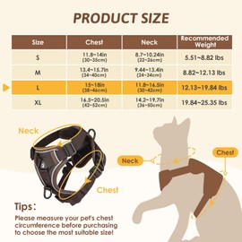 GlasFlength Cat Harness with Lead, Escape Proof, Cat Lead with Harness for Cats, Adjustable Cat Harness Set, Cat Harness, Soft Harness for Cats with Reflective Stripes (Coffee-L)