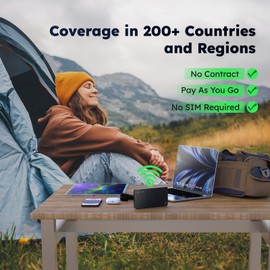 GlocalMe U3 4G LTE Portable WiFi Hotspot for Travel in 200+ Countries, Mobile Hotspot Device, No SIM Card Needed, 10 Connected Devices and Global 1GB Data, Pocket WiFi (U3 Black)