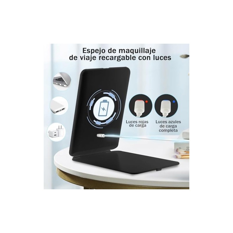 Espejo de Maquillaje, Espejo Cosmético con Iluminación LED Ajustable