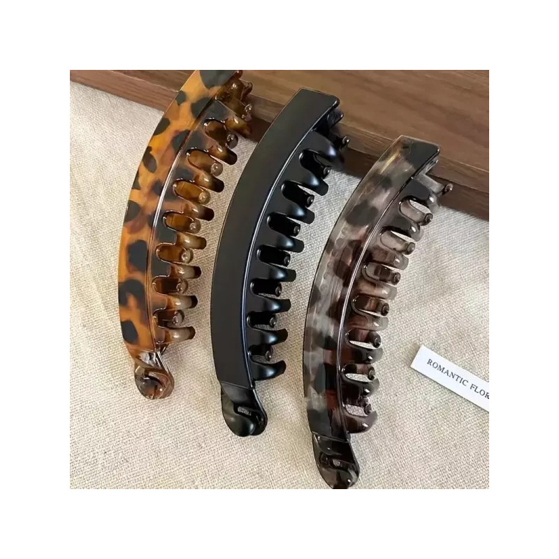 대용량 헤어 클립 1개 포니테일에 적합한 뒷빗이 있는 여성용 바나나