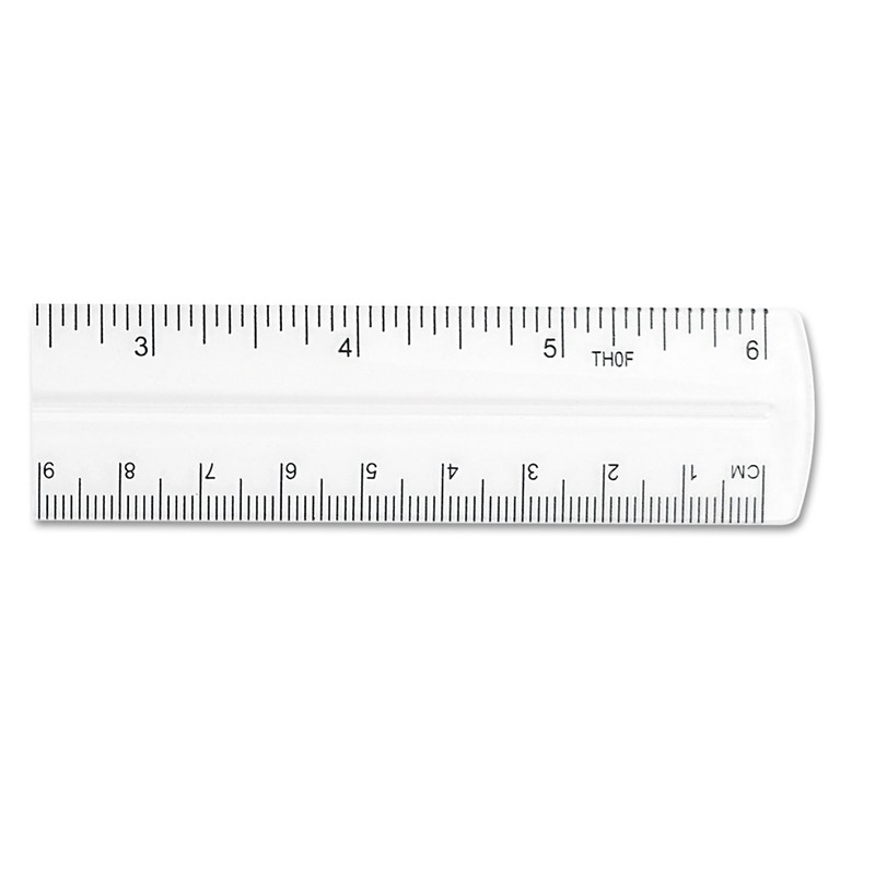 Westcott Shatter-Resistant Plastic Ruler, 6 Inch Length, Transparent (45016)