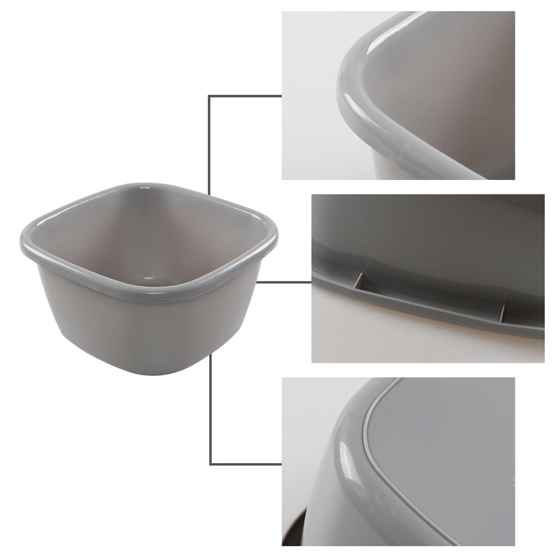 Ggbin 18 Quart Plastic Wash Basin Tub, 2 Pack Square